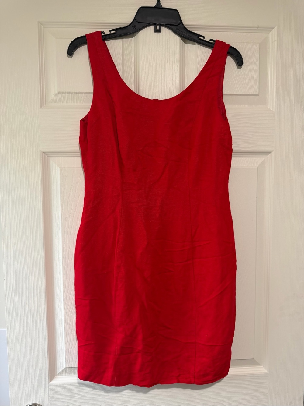Vintage linen dress Classic Red Sleeveless Women's Dress